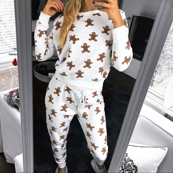 🍪 SUPER ADORABLE GINGERBREAD SWEATPANTS 2-PIECE! - Picture 3 of 8